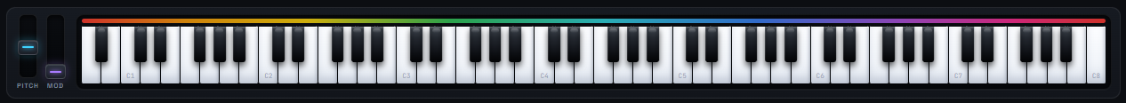 SAAM's on-screen keyboard with its RGB light bar